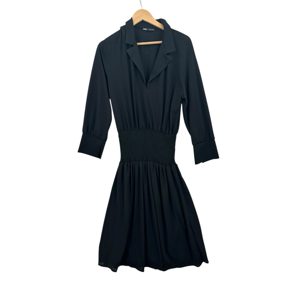 Zara‎ Maxi Dress Womens Size M Goth Emo Whimsigoth Classic Basic Neutral Career